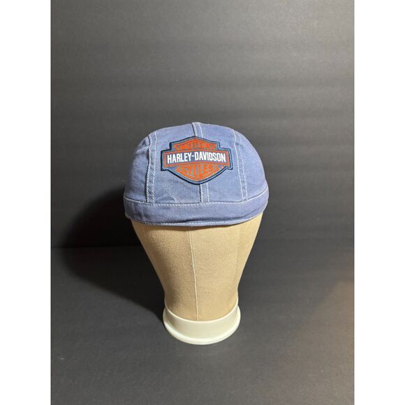 Harley-Davidson Infant Toddler Blue Cotton Skull Cap Beanie Hat Bar & Shield - Picture 2 of 6
